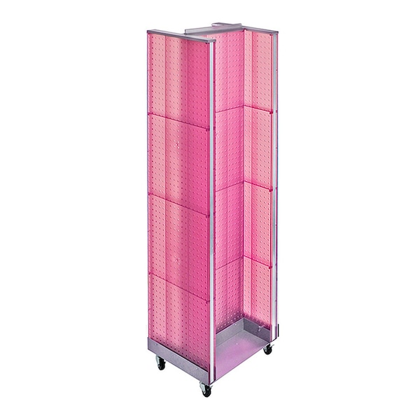 H-Unit Pegboard Floor Display on Wheeled Base. Panel Size: 16''W x 60''H